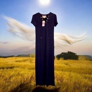 Michael Kors Navy Grommet Maxi 15” Across Chest